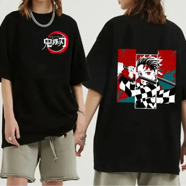 Japanese Anime Demon Slayer Graphic Print Men T-Shirt Fashion O-Neck Short Sleeve Plus Size Womens T Shirt Men Tees