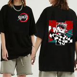 Japanese Anime Demon Slayer Graphic Print Men T-Shirt Fashion O-Neck Short Sleeve Plus Size Womens T Shirt Men Tees