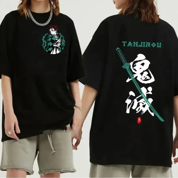 Japanese Anime Demon Slayer Graphic Print Men T-Shirt Fashion O-Neck Short Sleeve Plus Size Womens T Shirt Men Tees