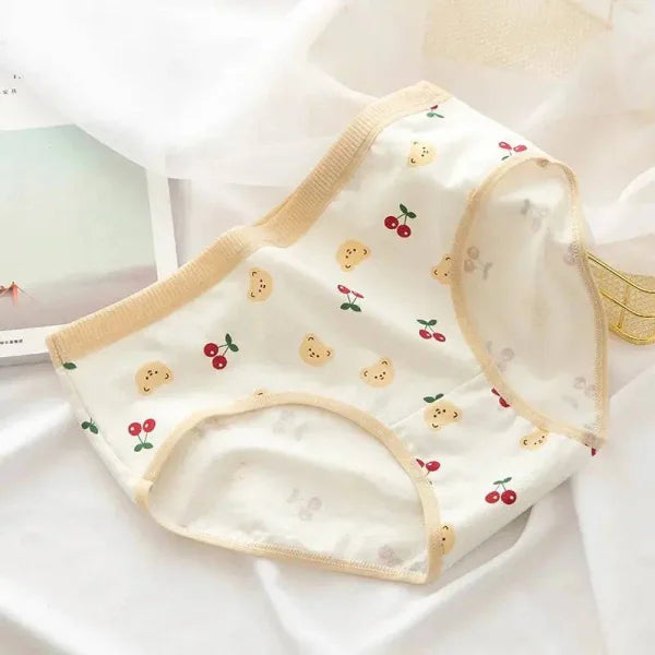 Cotton Underwear Japanese Cute Briefs Mid Waist Seamless Underpants