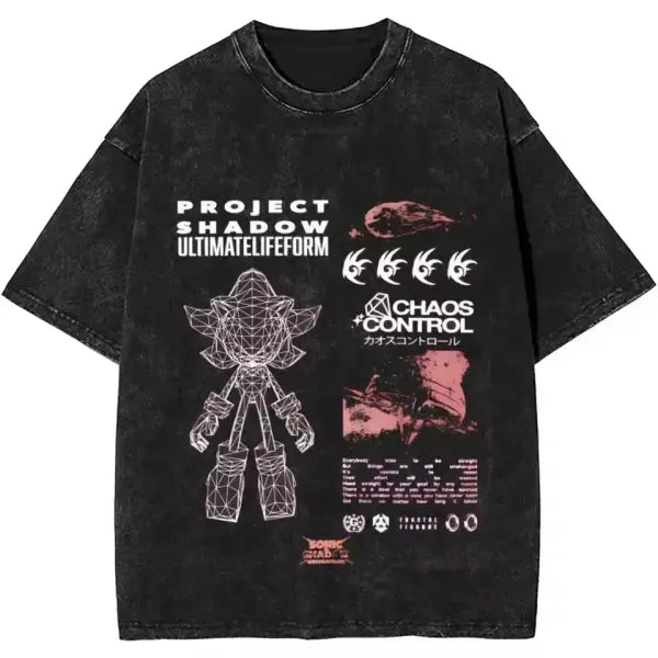 Japanese Shadows Hedgehog Washed New Arrival Mens Clothes Tee Shirt Homme Graphic T-Shirts Men Tshirt for Men Ropa