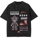 Japanese Shadows Hedgehog Washed New Arrival Mens Clothes Tee Shirt Homme Graphic T-Shirts Men Tshirt for Men Ropa