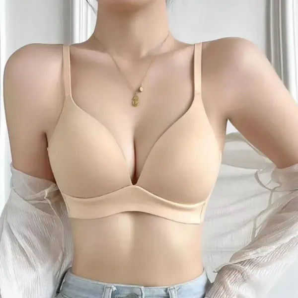 Japanese Style Seamless Push Up Bra Comfort Wireless Underwear Women’s No Steel Ring Bralette 3/4 Cup Glossy Bra Female