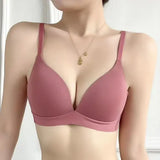 Japanese Style Seamless Push Up Bra Comfort Wireless Underwear Women’s No Steel Ring Bralette 3/4 Cup Glossy Bra Female