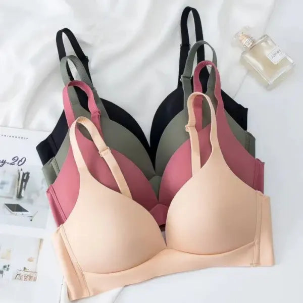 Japanese Style Seamless Push Up Bra Comfort Wireless Underwear Women’s No Steel Ring Bralette 3/4 Cup Glossy Bra Female