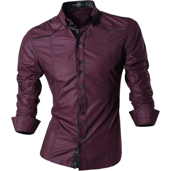 Jeansian Spring Autumn Men's Casual Shirt – Long Sleeve New Arrival (K034) - Himpall