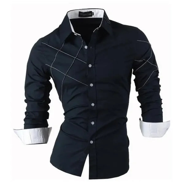 Jeansian Spring Autumn Men's Casual Shirt – Long Sleeve New Arrival (K034) - Himpall