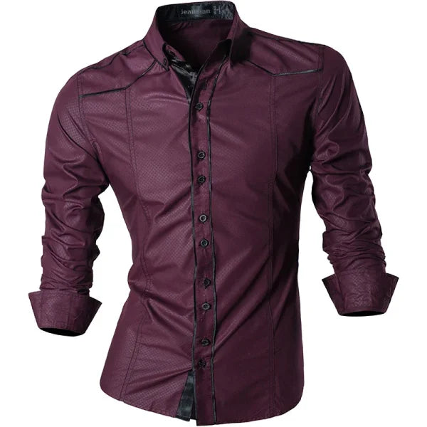 Jeansian Spring Autumn Men's Casual Shirt – Long Sleeve New Arrival (K034) - Himpall