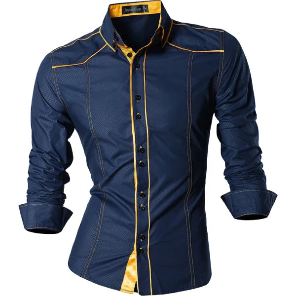 Jeansian Spring Autumn Men's Casual Shirt – Long Sleeve New Arrival (K034) - Himpall