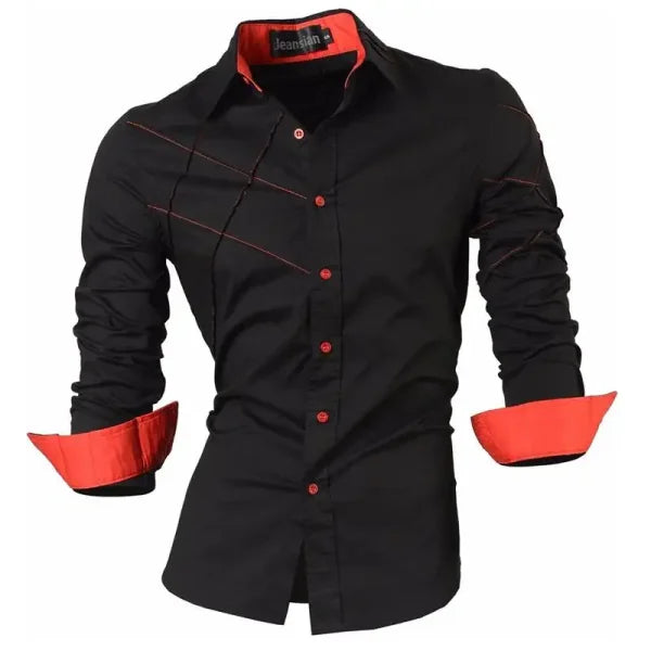 Jeansian Spring Autumn Men's Casual Shirt – Long Sleeve New Arrival (K034) - Himpall