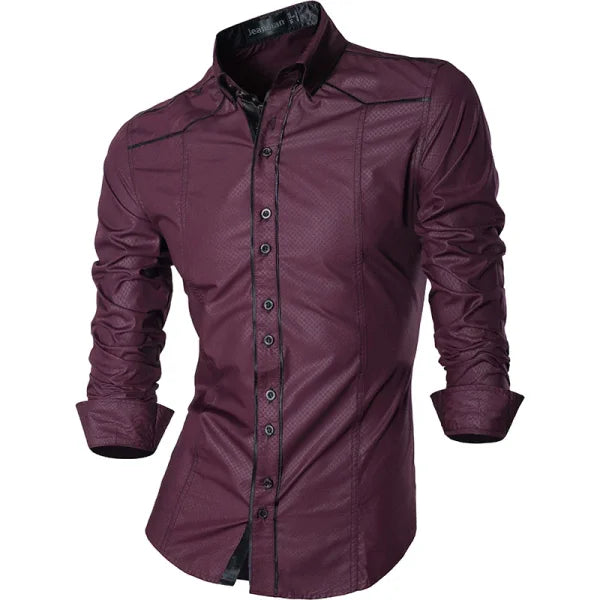 Jeansian Spring Autumn Men's Casual Shirt – Long Sleeve New Arrival (K034) - Himpall