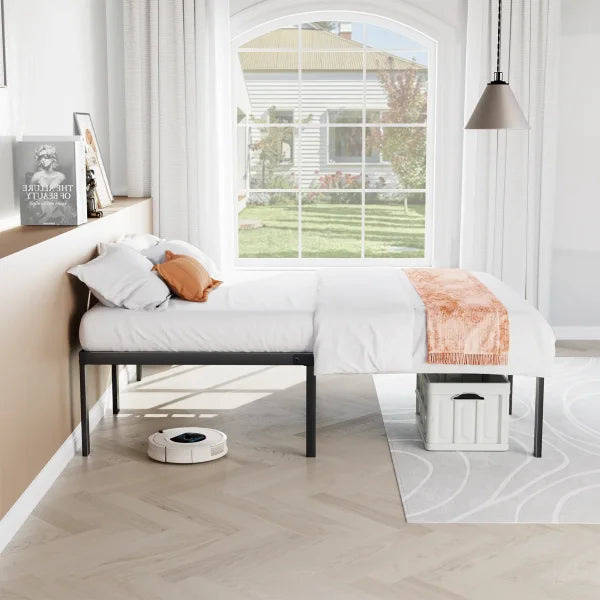JHK Metal Platform Bed Frame – Twin Full Queen King Size with Storage