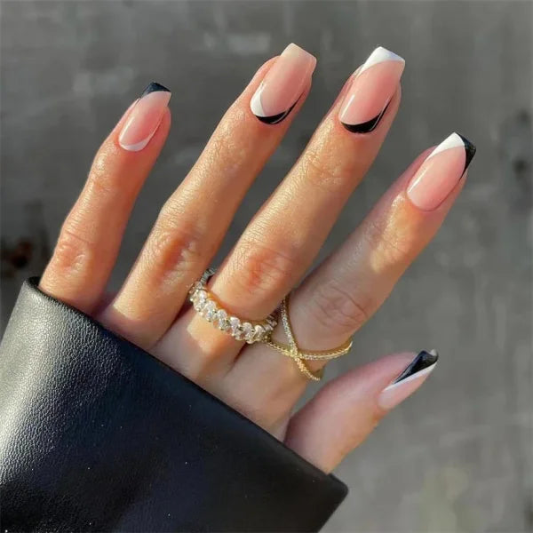 JIASHIXUAN Fake Nails Press On Set with 24 Seamless Acrylic Nail Tips - Himpall