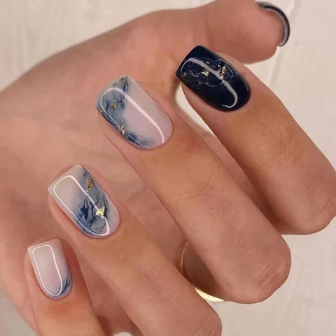 JIASHIXUAN Fake Nails Press On Set with 24 Seamless Acrylic Nail Tips - Himpall