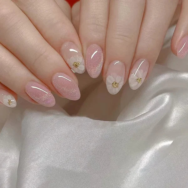 JIASHIXUAN Fake Nails Press On Set with 24 Seamless Acrylic Nail Tips - Himpall