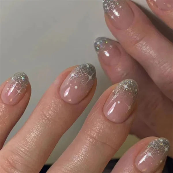 JIASHIXUAN Fake Nails Press On Set with 24 Seamless Acrylic Nail Tips - Himpall