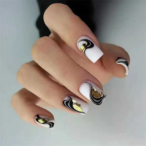 JIASHIXUAN Fake Nails Press On Set with 24 Seamless Acrylic Nail Tips - Himpall