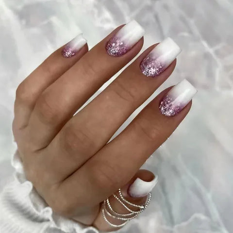 JIASHIXUAN Fake Nails Press On Set with 24 Seamless Acrylic Nail Tips - Himpall