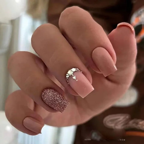 JIASHIXUAN Fake Nails Press On Set with 24 Seamless Acrylic Nail Tips - Himpall