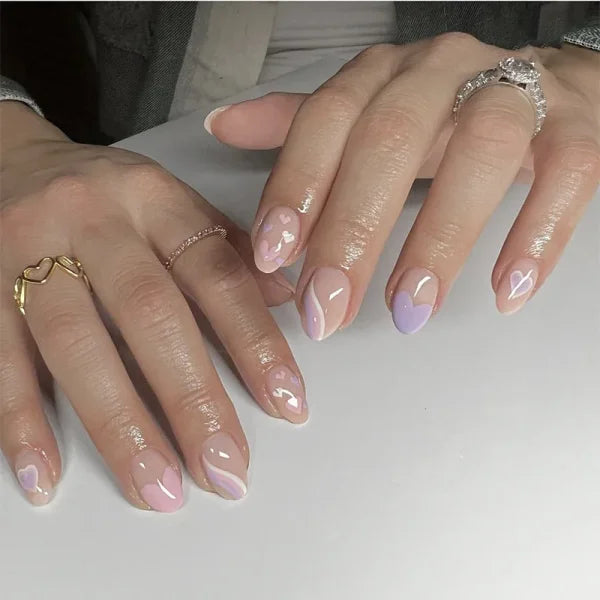 JIASHIXUAN Fake Nails Press On Set with 24 Seamless Acrylic Nail Tips - Himpall