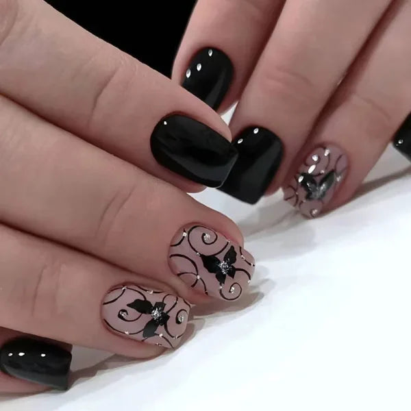 JIASHIXUAN Fake Nails Press On Set with 24 Seamless Acrylic Nail Tips - Himpall