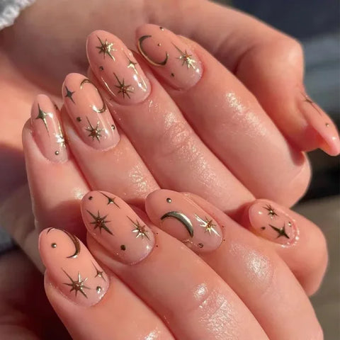 JIASHIXUAN Fake Nails Press On Set with 24 Seamless Acrylic Nail Tips - Himpall