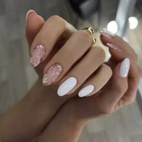 JIASHIXUAN Fake Nails Press On Set with 24 Seamless Acrylic Nail Tips - Himpall