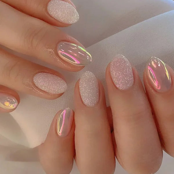 JIASHIXUAN Fake Nails Press On Set with 24 Seamless Acrylic Nail Tips - Himpall
