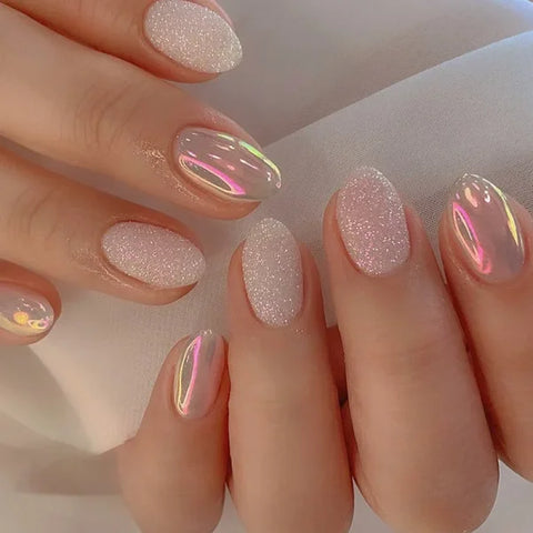 JIASHIXUAN Fake Nails Press On Set with 24 Seamless Acrylic Nail Tips - Himpall