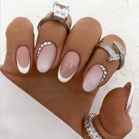 JIASHIXUAN Fake Nails Press On Set with 24 Seamless Acrylic Nail Tips - Himpall