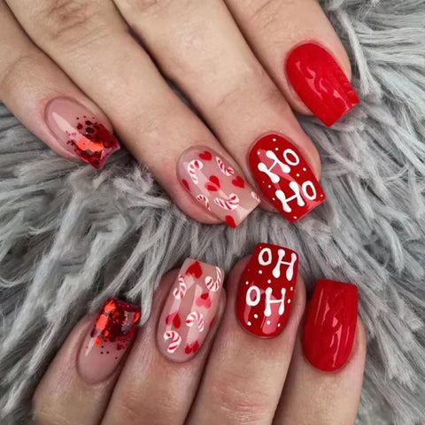 JIASHIXUAN Fake Nails Press On Set with 24 Seamless Acrylic Nail Tips - Himpall