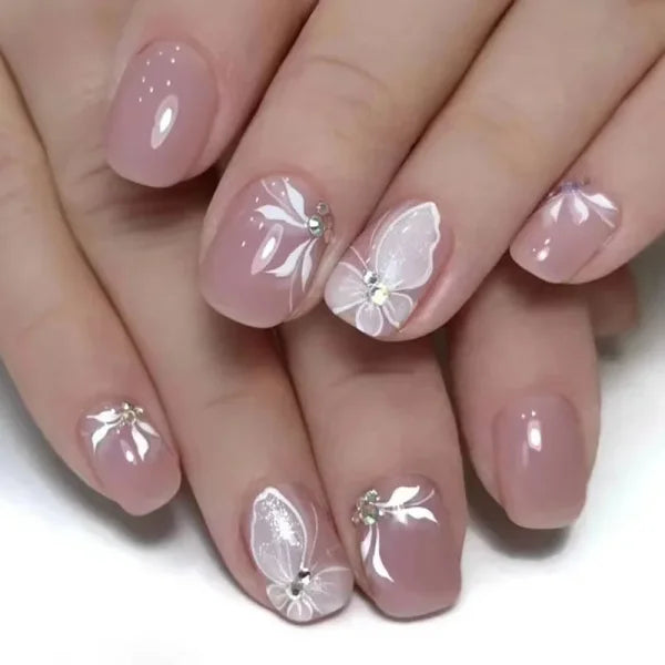 JIASHIXUAN Fake Nails Press On Set with 24 Seamless Acrylic Nail Tips - Himpall