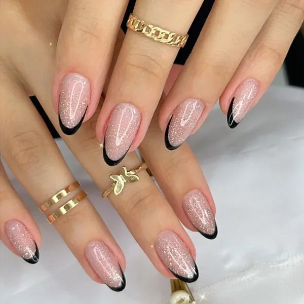 JIASHIXUAN Fake Nails Press On Set with 24 Seamless Acrylic Nail Tips - Himpall