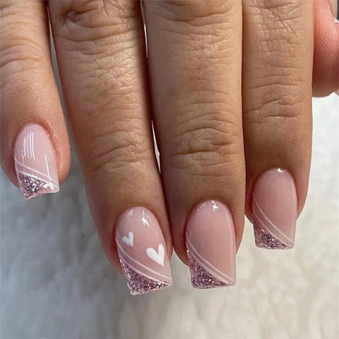 JIASHIXUAN Fake Nails Press On Set with 24 Seamless Acrylic Nail Tips - Himpall