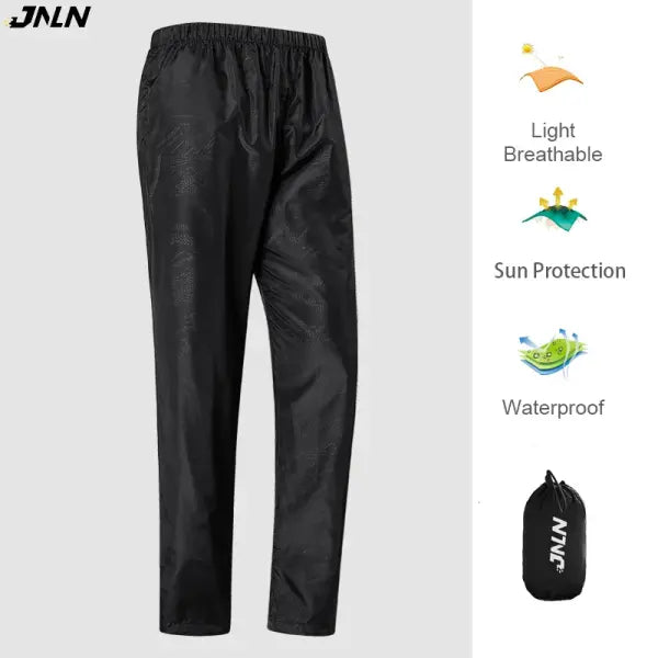 JNLN Men Women Waterproof Hiking Pants Camping Trekking Climbing Rain Pants Unisex Outdoor Sports Quick Dry Mountain