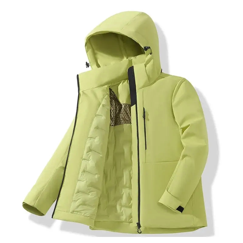 JNLN Unisex Waterproof Fleece Jacket Windproof Thermal Hiking - Unisex Green / XL / China Mainland