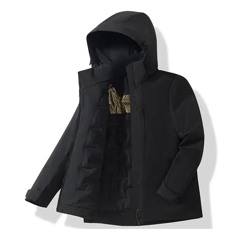 JNLN Unisex Waterproof Fleece Jacket Windproof Thermal Hiking - Unisex Black / S / China Mainland