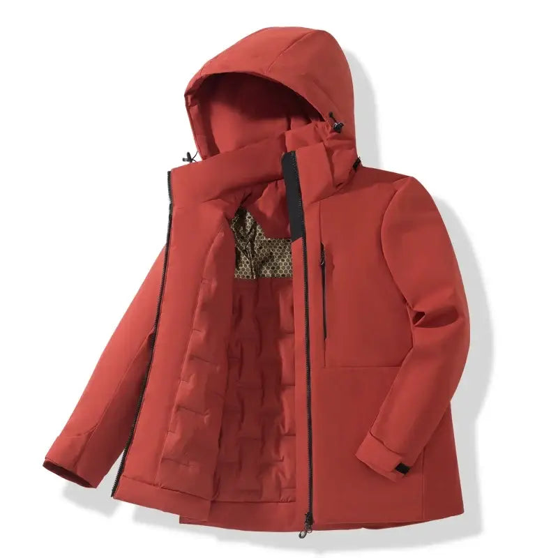 JNLN Unisex Waterproof Fleece Jacket Windproof Thermal Hiking - Unisex Red / S / China Mainland