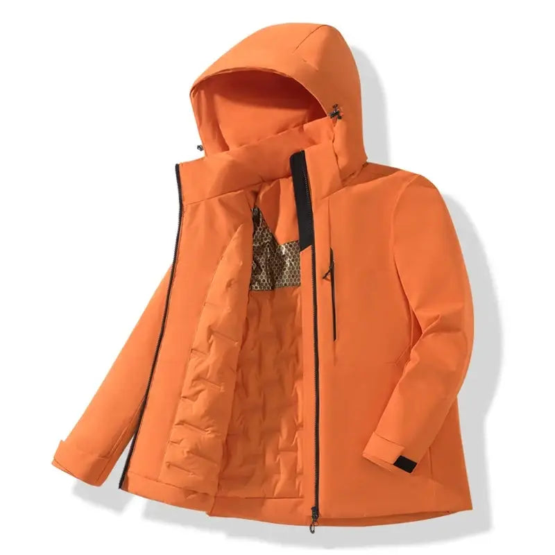 JNLN Unisex Waterproof Fleece Jacket Windproof Thermal Hiking - Unisex Orange / XXXL / China Mainland
