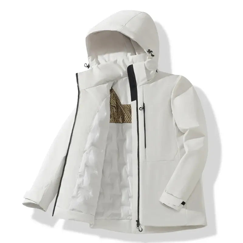 JNLN Unisex Waterproof Fleece Jacket Windproof Thermal Hiking - Unisex White / M / China Mainland
