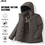 JNLN Unisex Waterproof Fleece Jacket Windproof Thermal Hiking