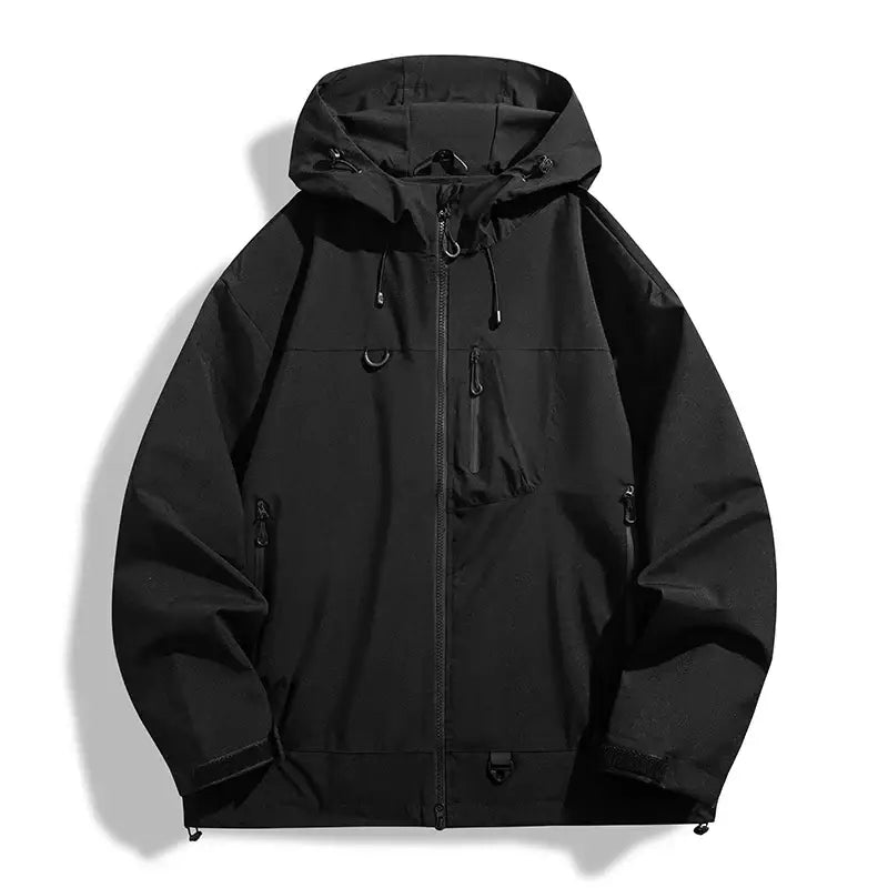 Waterproof Windbreaker Hiking Jacket Thermal Outdoor Coat - Unisex Black / XXL / China Mainland