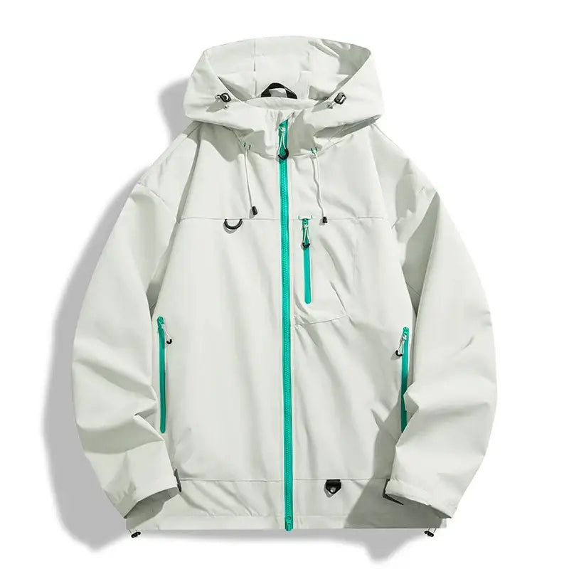 Waterproof Windbreaker Hiking Jacket Thermal Outdoor Coat - Unisex Light Gray / XL / China Mainland