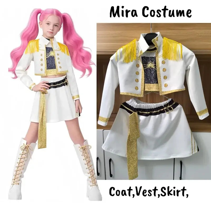 K-Pop Demon Hunters Zoey Rumi Mira Costume Fancy Dress Cosplay Virtual Idol Movie Cosplay for Girl Halloween Carniva