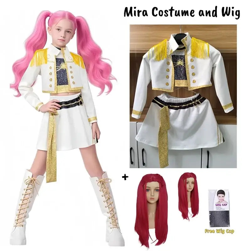 K-Pop Demon Hunters Zoey Rumi Mira Costume Fancy Dress Cosplay Virtual Idol Movie Cosplay for Girl Halloween Carniva
