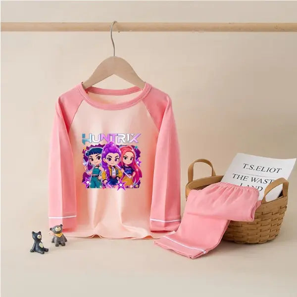 Cartoon Sleepwear Pajamas Set Cotton Kids Autumn Long Sleeve - 004 / 5Y (120cm)