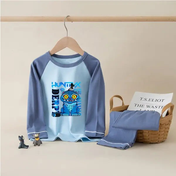 Cartoon Sleepwear Pajamas Set Cotton Kids Autumn Long Sleeve - 014 / 5Y (120cm)