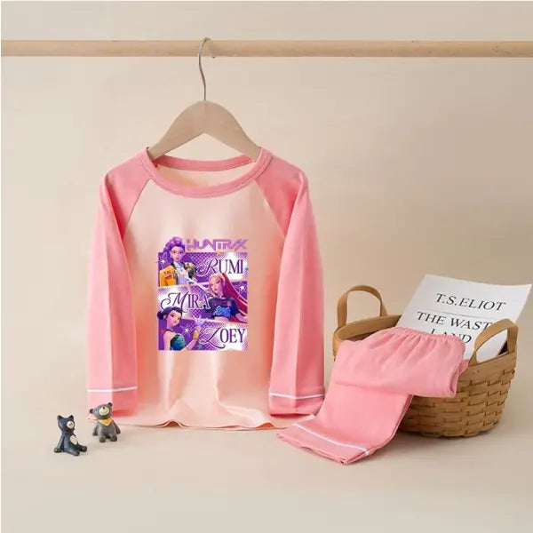 Cartoon Sleepwear Pajamas Set Cotton Kids Autumn Long Sleeve - 009 / 5Y (120cm)