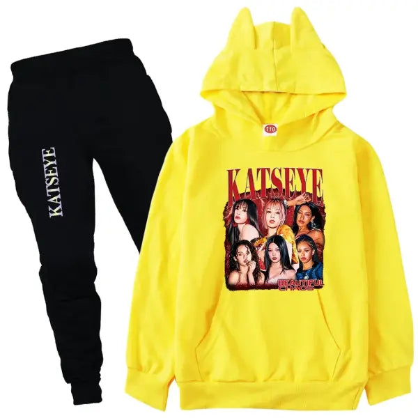 KATSEYE Kpop Clothes Kids Tracksuit Cotton – Stylish Outfits - COLOR 5 / 160(Kids 12-14Years)