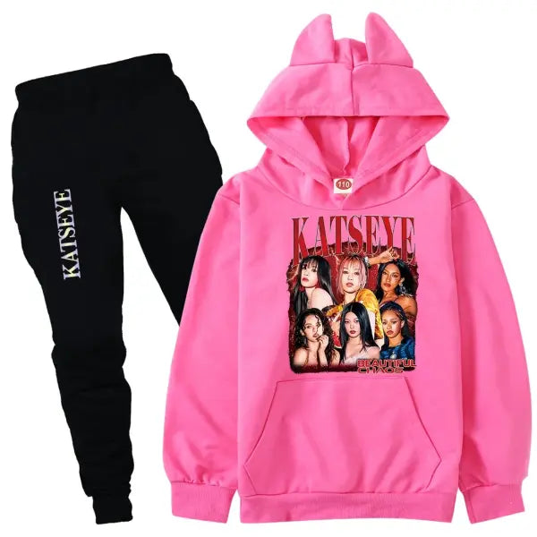 KATSEYE Kpop Clothes Kids Tracksuit Cotton – Stylish Outfits - COLOR 4 / 100cm(Kids 2-3Years)